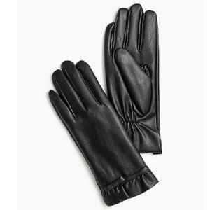 J CREW Women's Faux-leather Black Tech Gloves